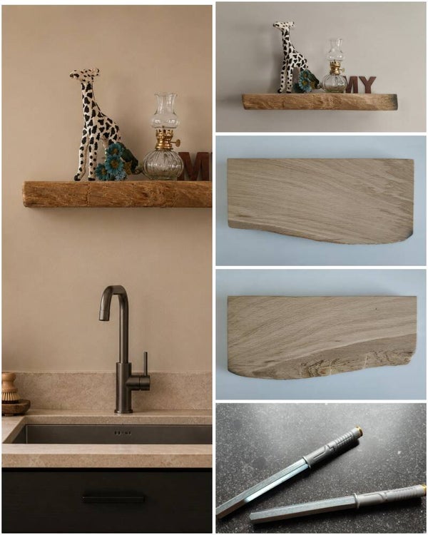 Wandplank EIKEN zwevend incl. montagepennen 43,5cm #213