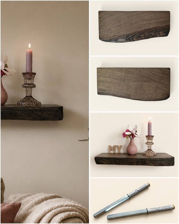 Wandplank EIKEN zwevend incl. montagepennen 43,5cm #213B