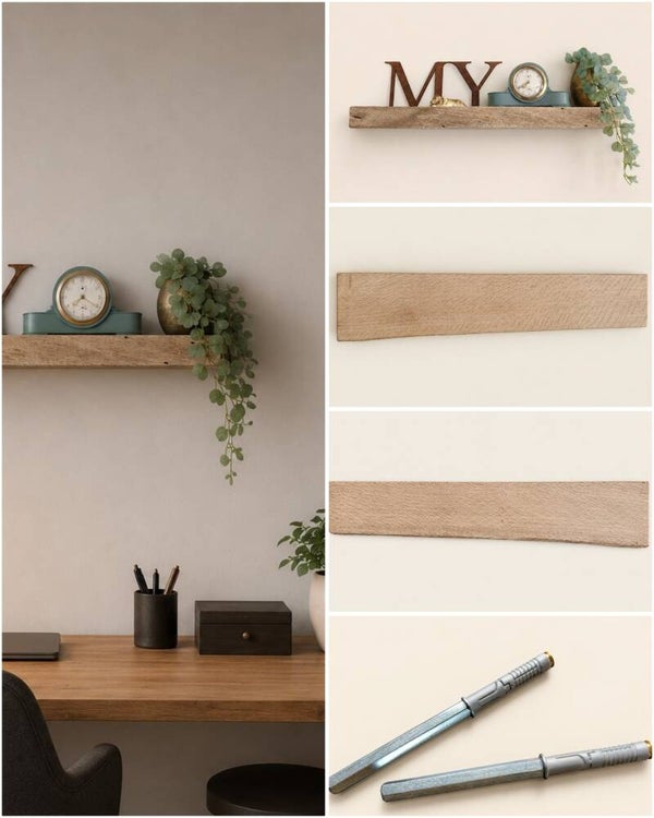 Wandplank EIKEN zwevend incl. montagepennen 66,5cm #215