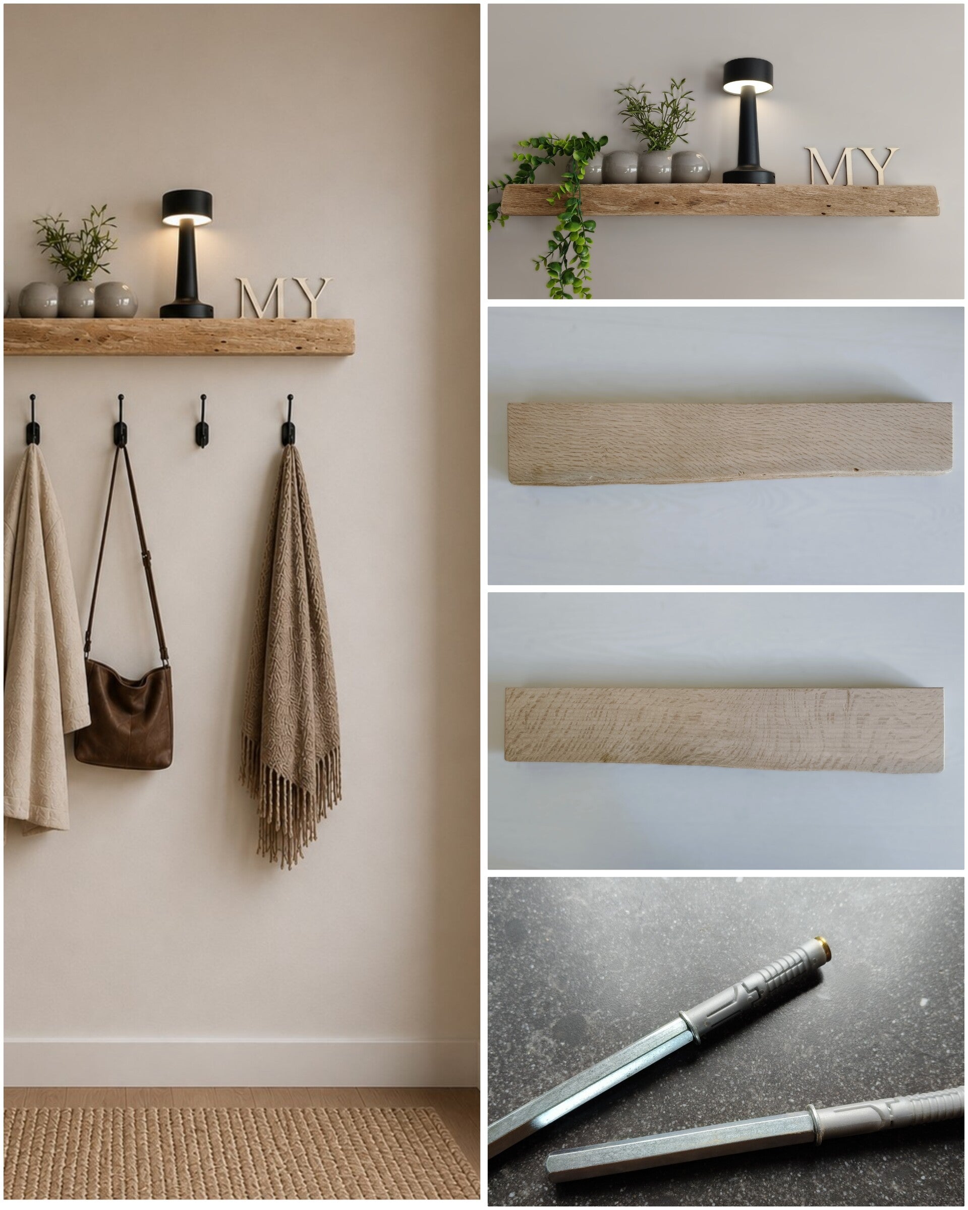 Wandplank EIKEN zwevend incl. montagepennen 66,5cm #216