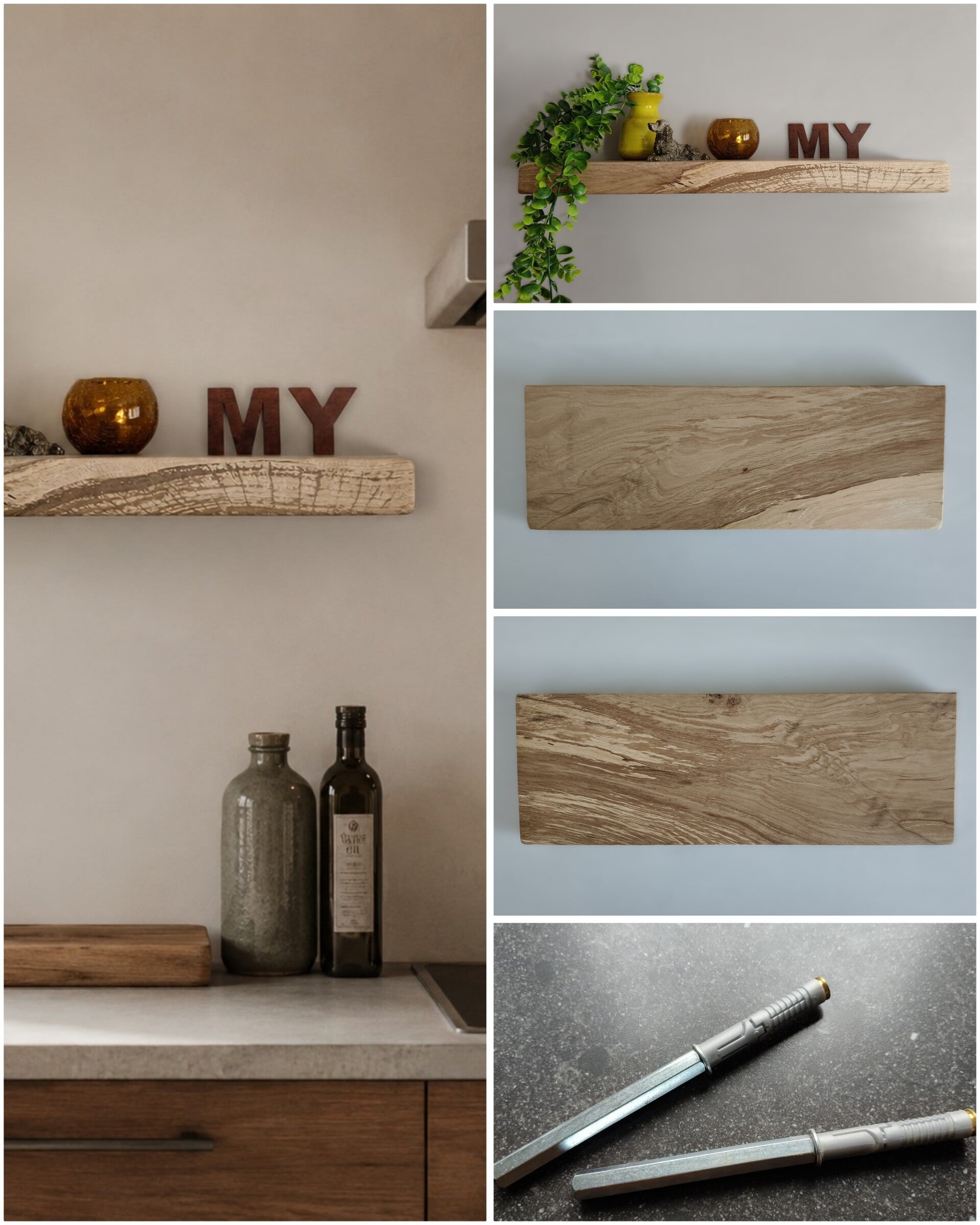 Wandplank EIKEN zwevend incl. montagepennen 54,5cm #221
