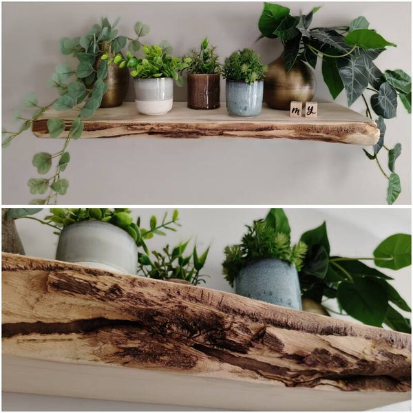 Wandplank KASTANJE zwevend 59cm