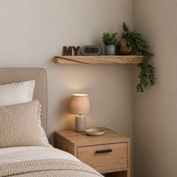 Wandplank KASTANJE zwevend incl. montagepennen 58,5cm #225
