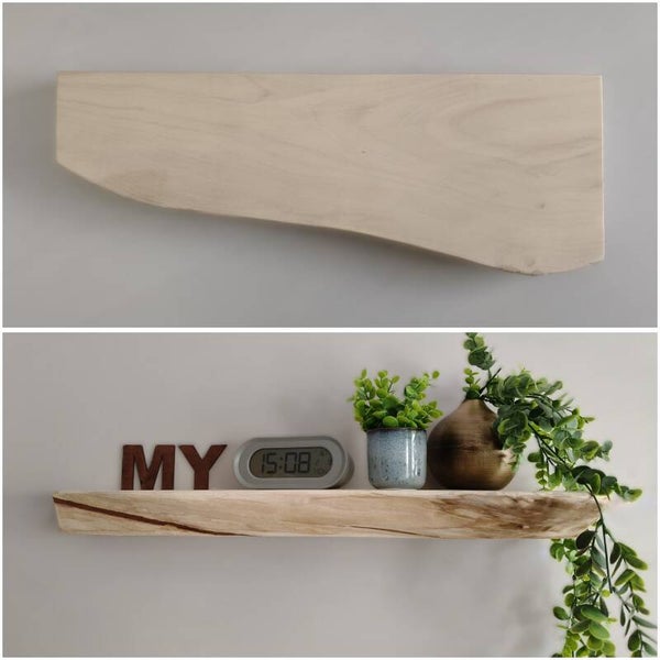 Wandplank KASTANJE zwevend 58,5cm