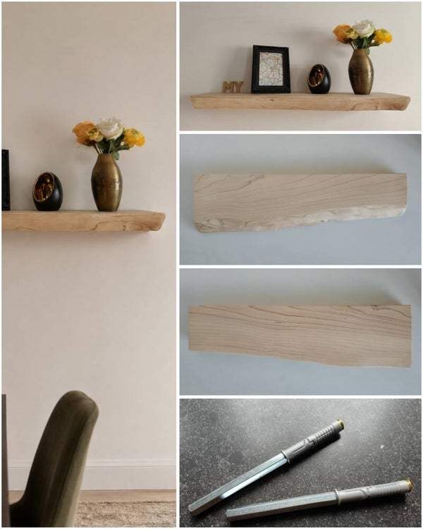 Wandplank GRENEN zwevend incl. montagepennen 78cm #228B