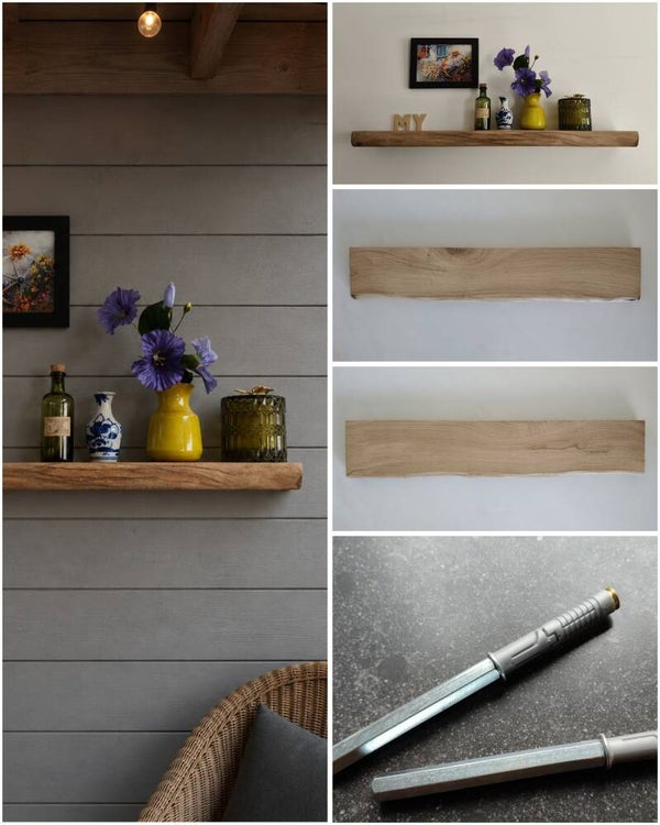Wandplank EIKEN zwevend incl. montagepennen 72cm #229