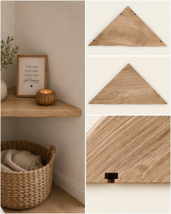 Wandplank EIKEN HOEK zwevend 53,5cm #230