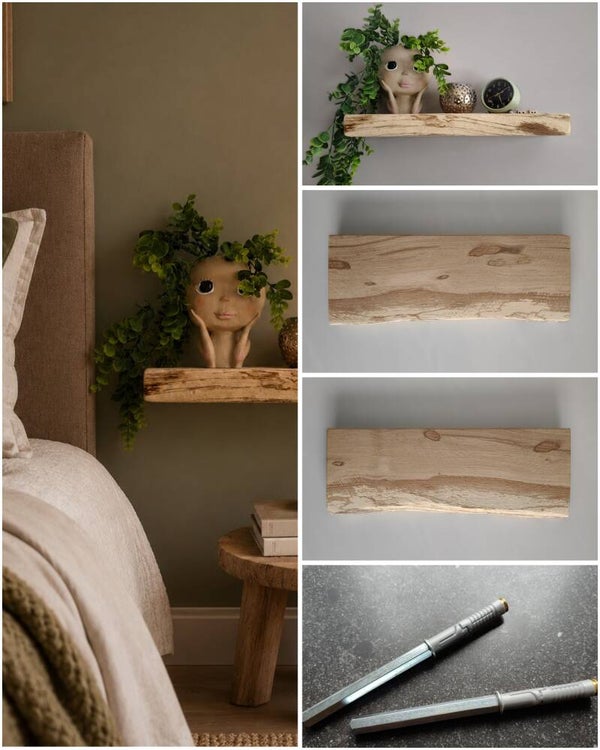 Wandplank EIKEN zwevend incl. montagepennen 41cm #233