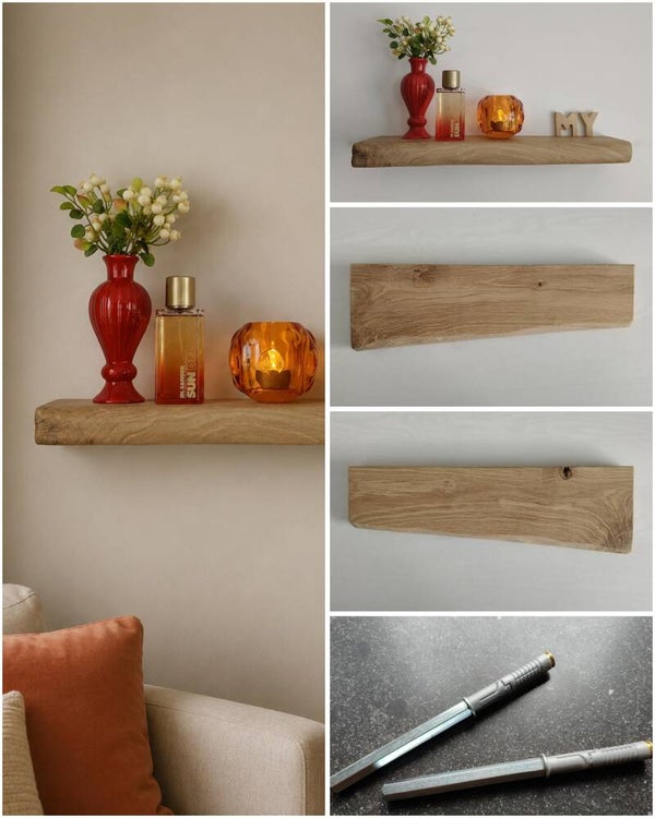 Wandplank EIKEN zwevend incl. montagepennen 49,5cm #252
