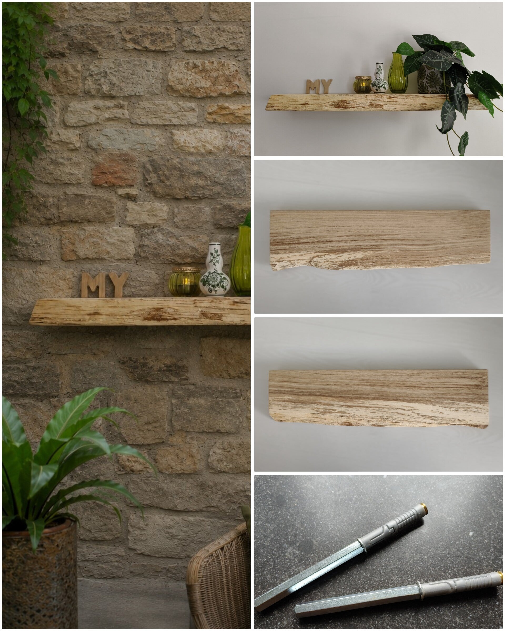 Wandplank EIKEN zwevend incl. montagepennen 63cm #260