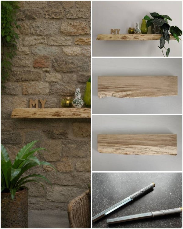 Wandplank EIKEN zwevend incl. montagepennen 63cm #260