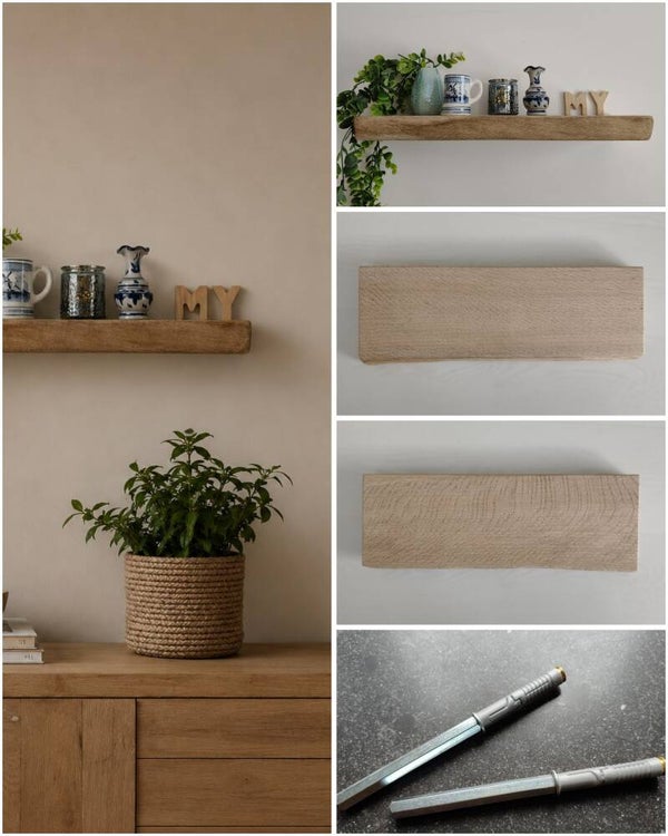 Wandplank EIKEN zwevend incl. montagepennen 47cm #268