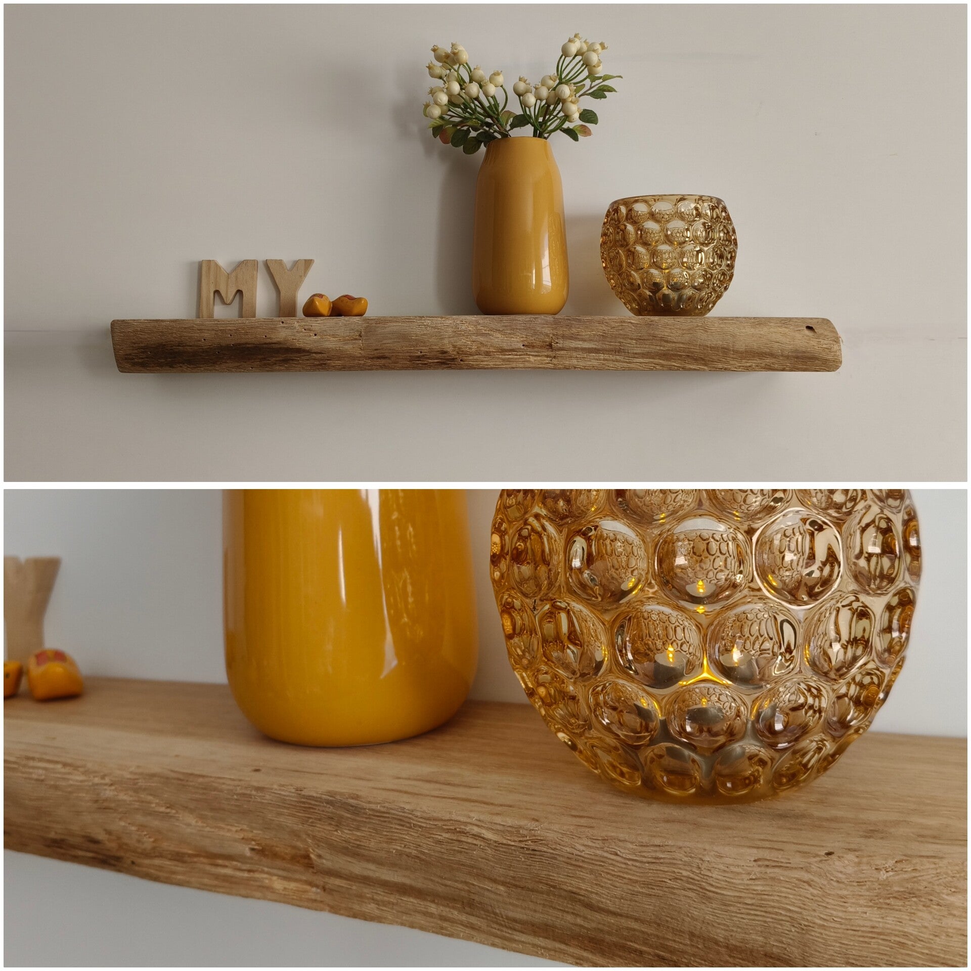 Wandplank EIKEN zwevend 52,5cm