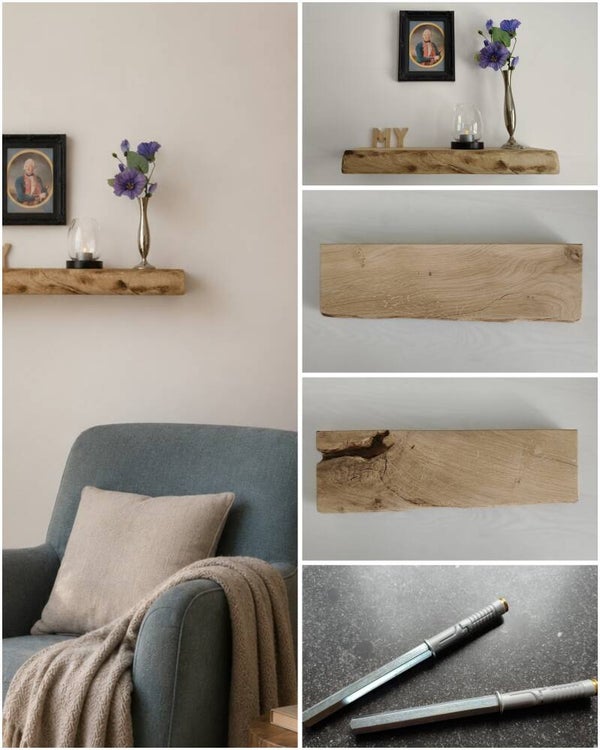 Wandplank EIKEN zwevend incl. montagepennen 46cm #271