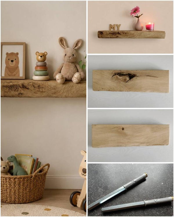 Wandplank EIKEN zwevend incl. montagepennen 46,5cm #272