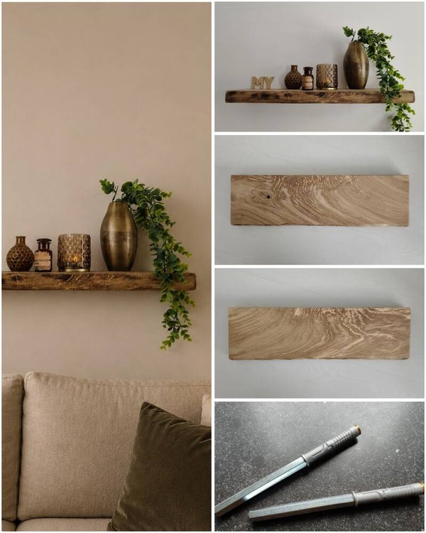 Wandplank EIKEN zwevend incl. montagepennen 59,5cm #277