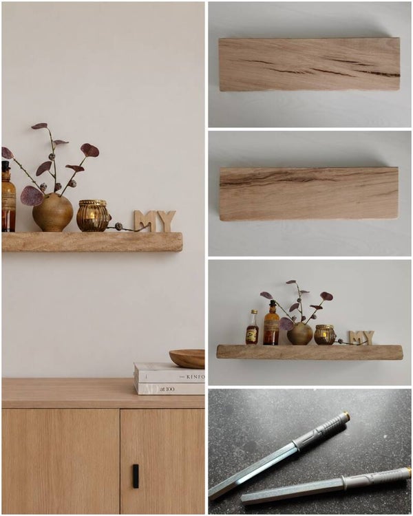 Wandplank EIKEN zwevend incl. montagepennen 50cm #279