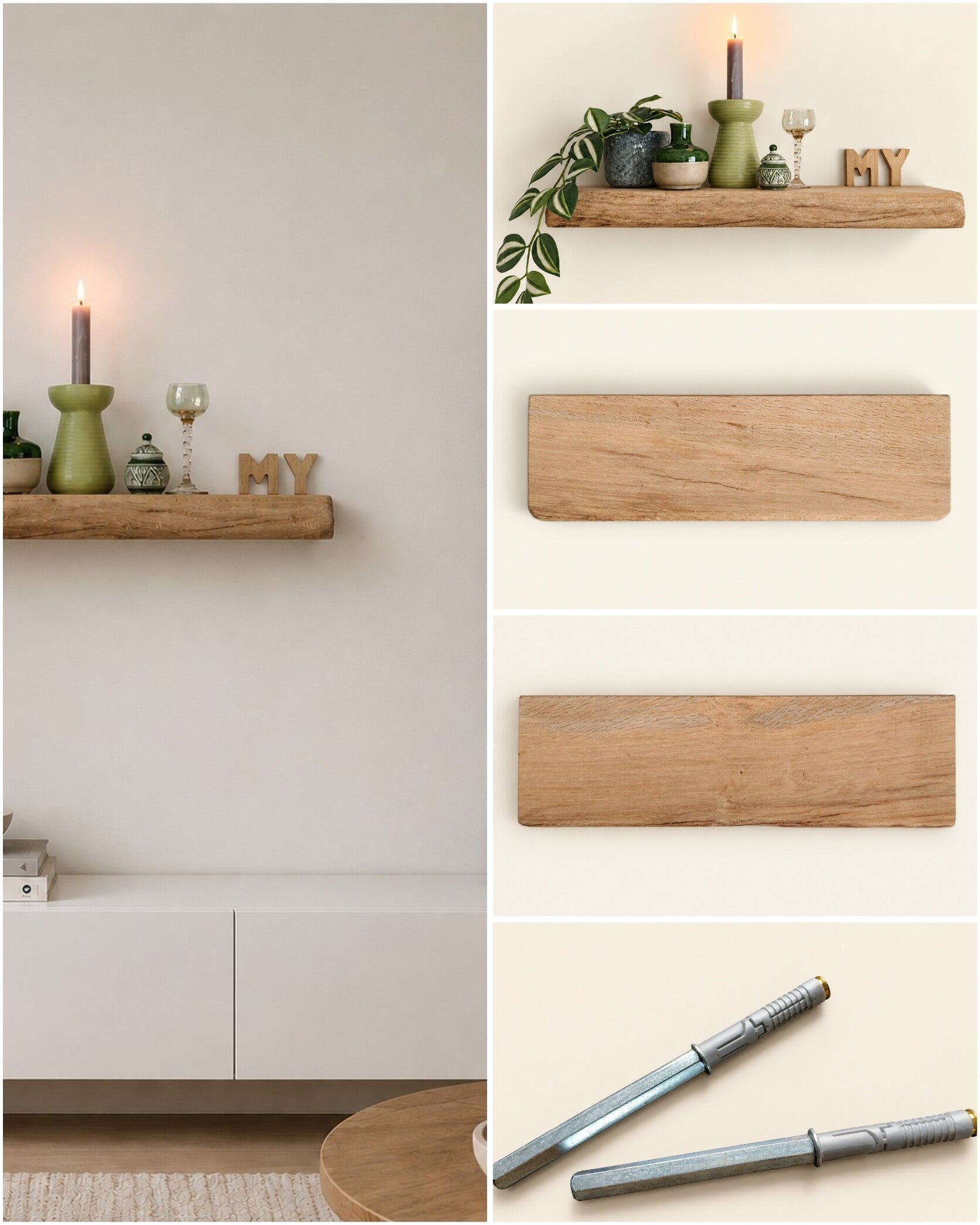 Wandplank EIKEN zwevend incl. montagepennen 50cm #281