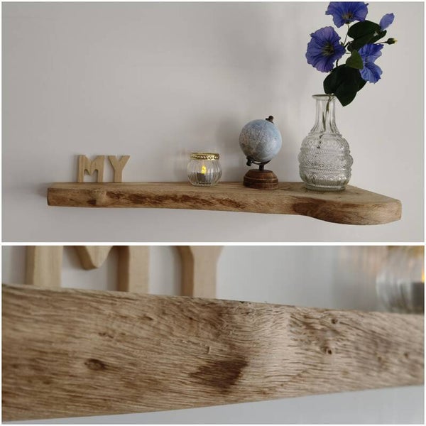 Wandplank EIKEN zwevend (hoek) 57,5cm