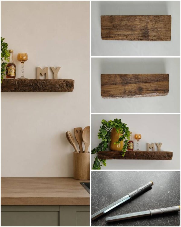 Wandplank EIKEN zwevend incl. montagepennen 37cm #288