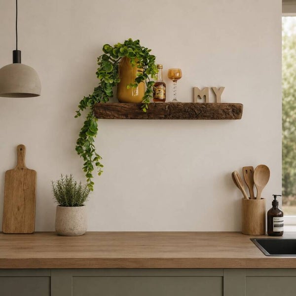 Wandplank EIKEN zwevend incl. montagepennen 37cm #288