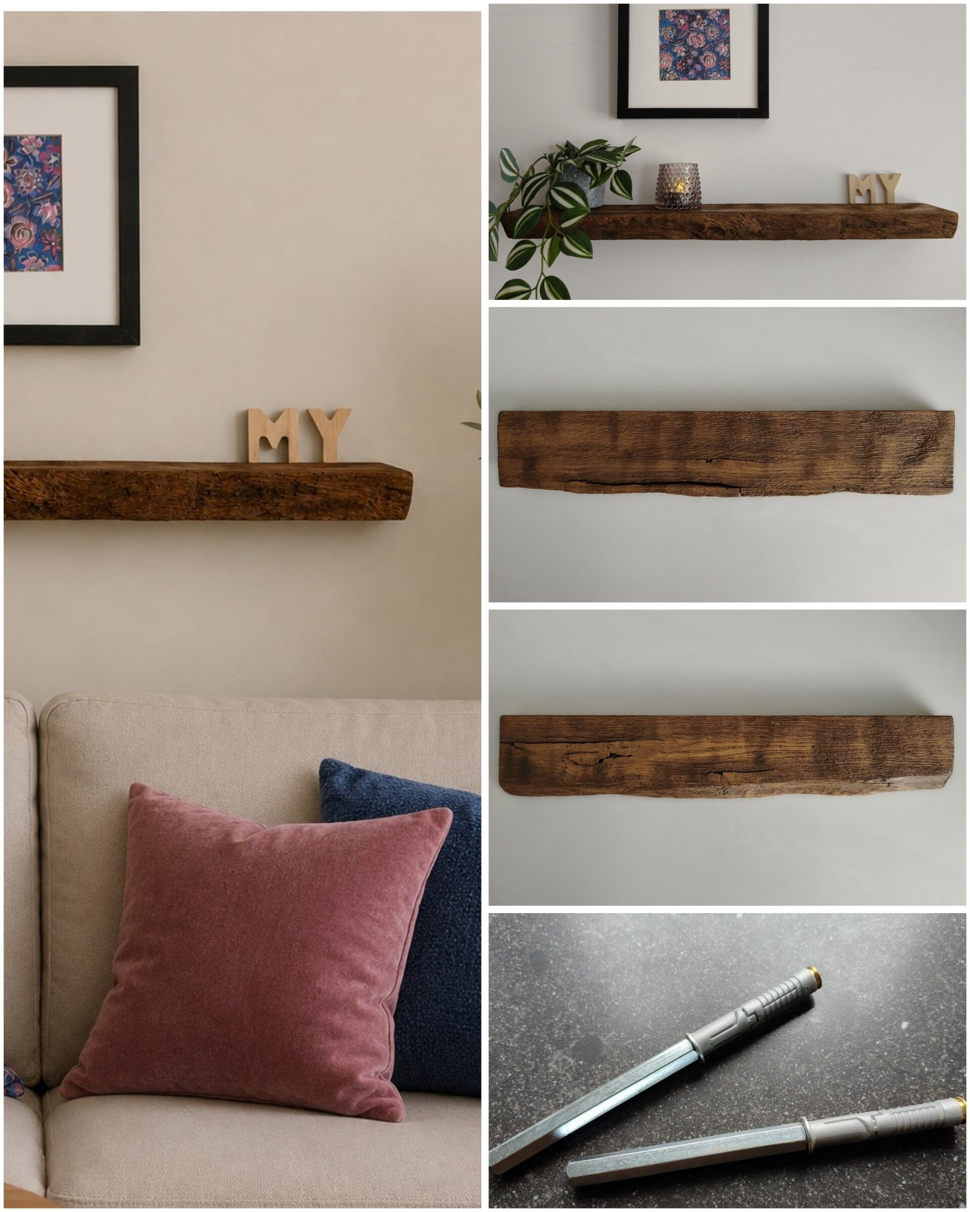 Wandplank EIKEN zwevend incl. montagepennen 66,5cm #289