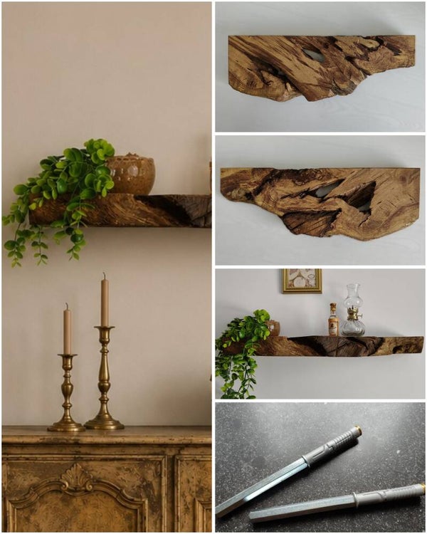 Wandplank EIKEN zwevend incl. montagepennen 56,5cm #290