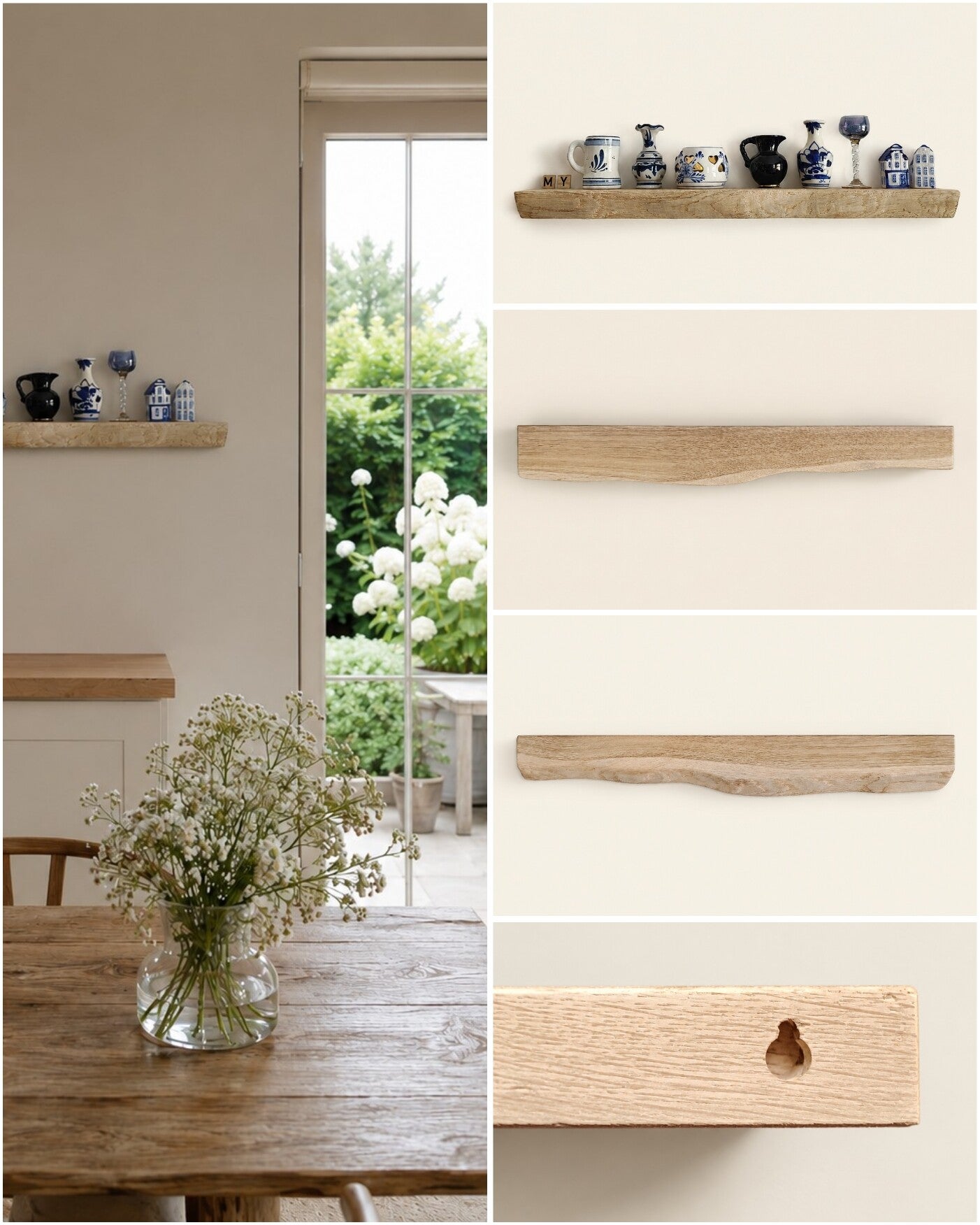 Wandplank EIKEN zwevend decoratief schap 64cm #294