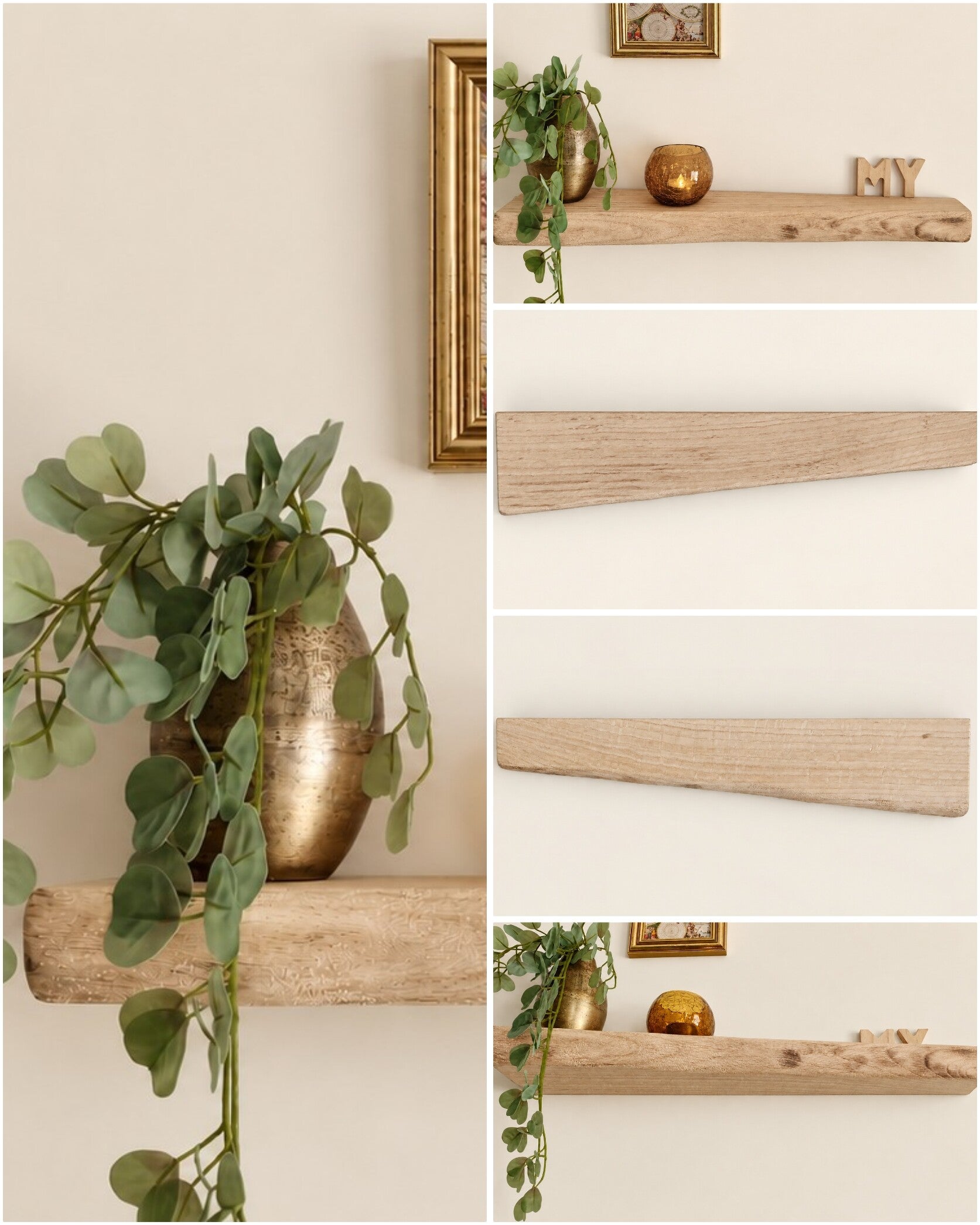Wandplank EIKEN zwevend decoratief schap 56cm #296