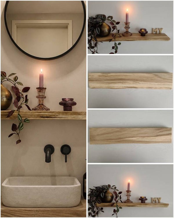 Wandplank EIKEN zwevend decoratief schap 60cm #297