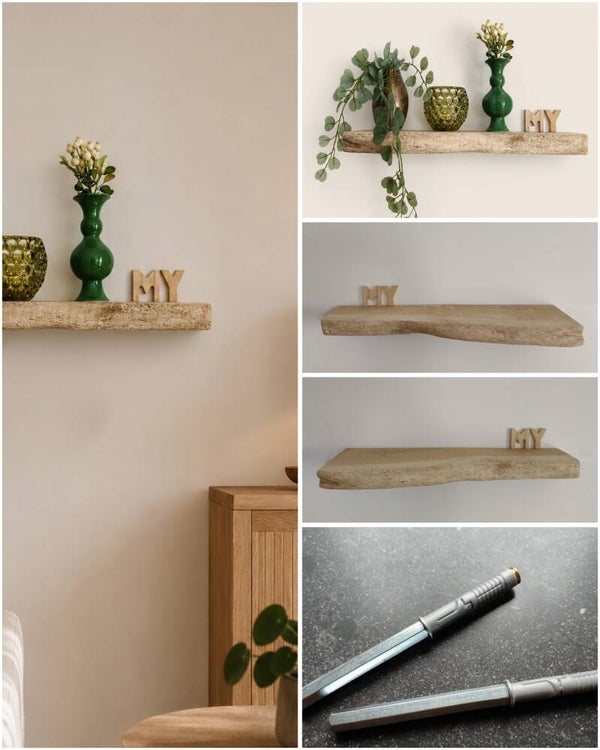 Wandplank EIKEN zwevend incl. montagepennen 52,5cm #301
