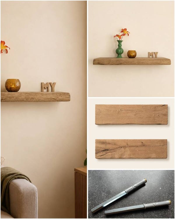 Wandplank EIKEN zwevend incl. montagepennen 61cm #302