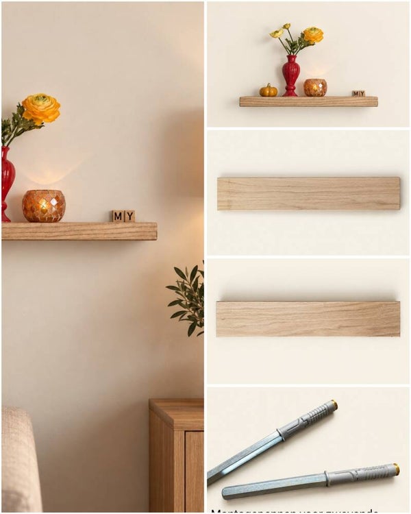 Wandplank EIKEN zwevend incl. montagepennen 54cm #307