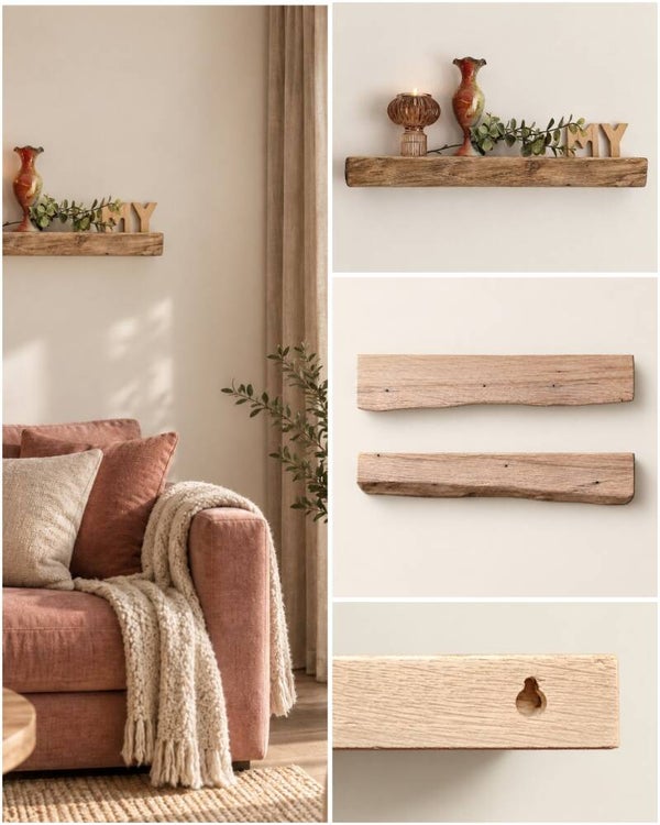 Wandplank EIKEN zwevend decoratief schap 43cm #313