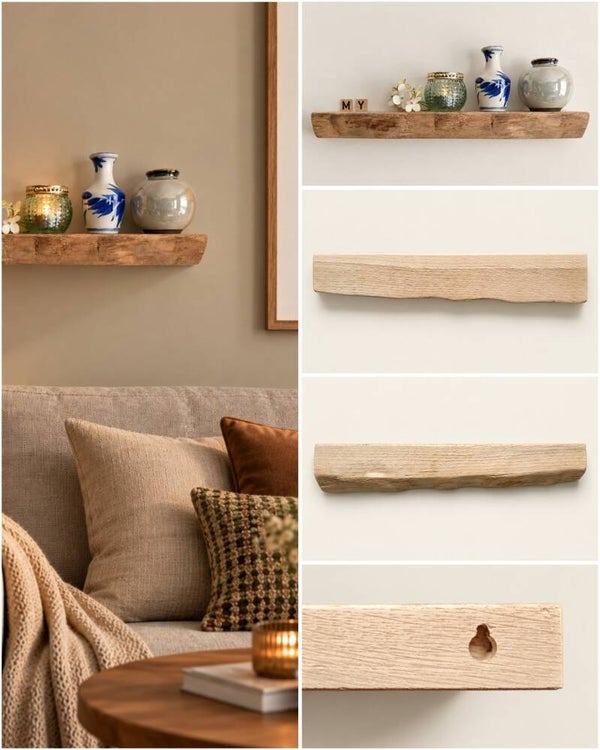 Wandplank EIKEN zwevend decoratief schap 42,5cm #329