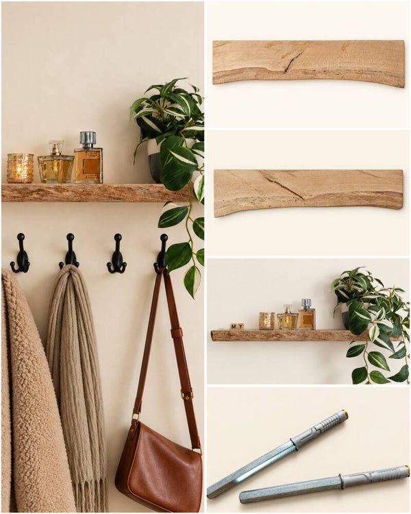 Wandplank EIKEN zwevend incl. montagepennen 68,5cm #318