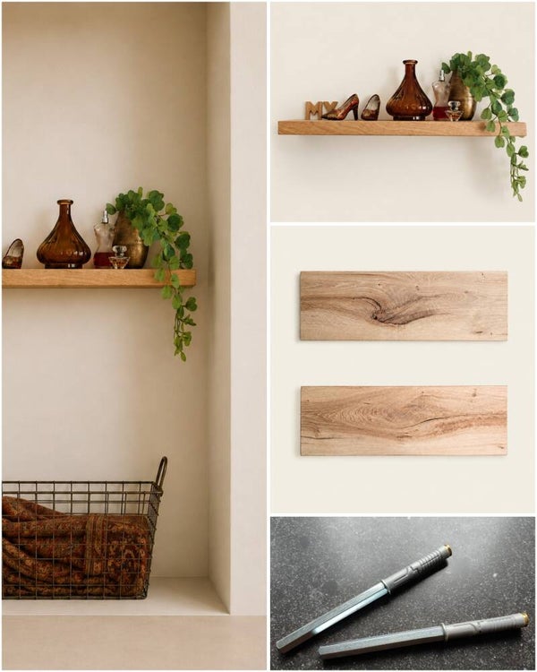 Wandplank EIKEN zwevend incl. montagepennen 56cm #319
