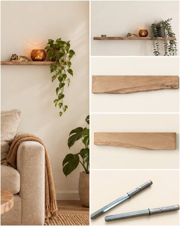 Wandplank EIKEN zwevend incl. montagepennen 67cm #322