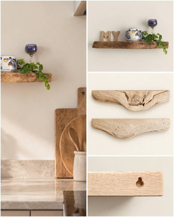 Wandplank EIKEN zwevend decoratief schap 36cm #325
