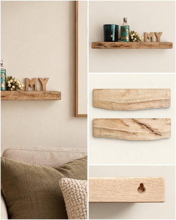 Wandplank EIKEN zwevend decoratief schap 38cm #328