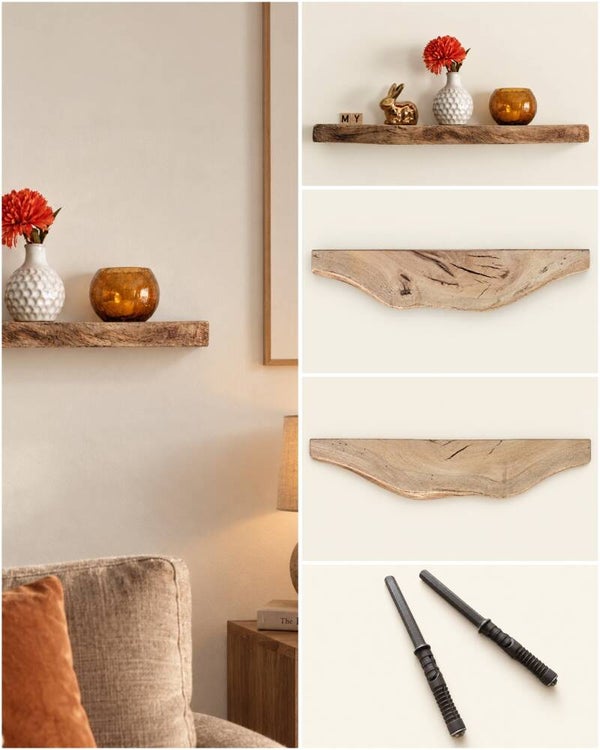 Wandplank EIKEN zwevend incl. montagepennen 54cm #330