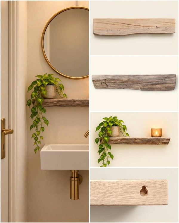 Wandplank EIKEN zwevend decoratief schap 42,5cm #335