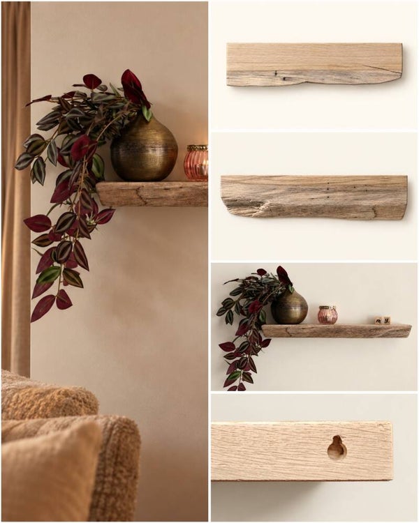 Wandplank EIKEN zwevend decoratief schap 45cm #336