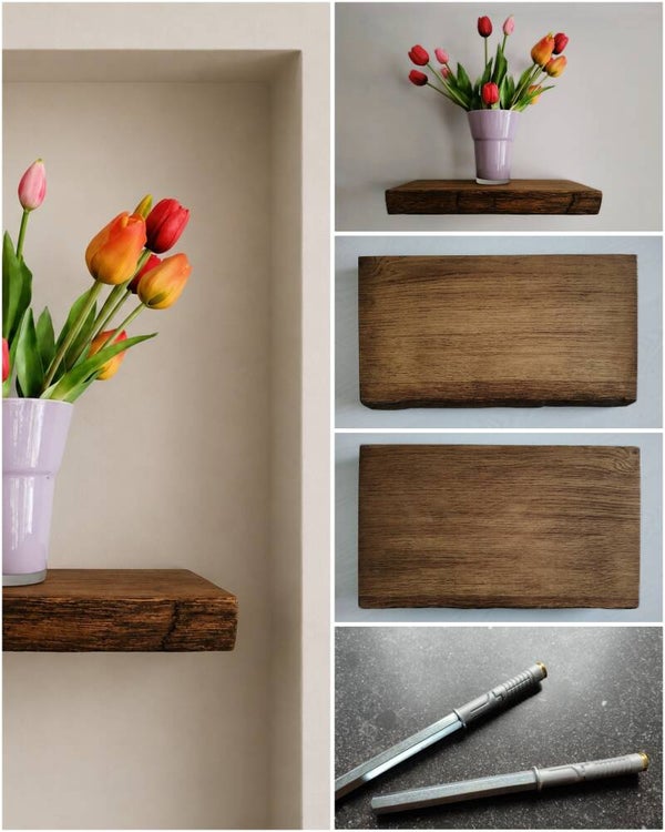 Wandplank EIKEN zwevend incl. montagepennen 44cm #150