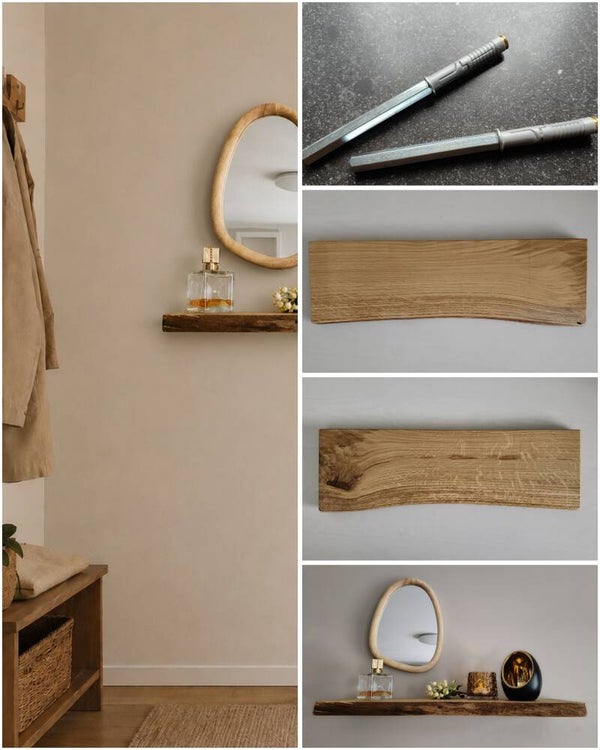 Wandplank EIKEN zwevend incl. montagepennen 57cm #164