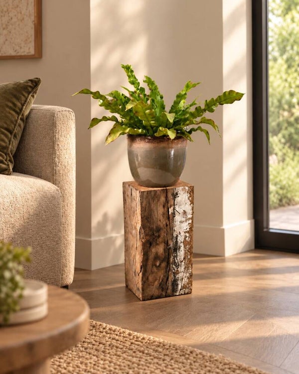 Houten blok - kleine zuil ANTIEK EIKEN 39,5cm #AE01
