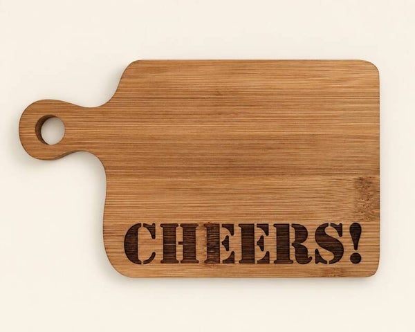 Borrelplankje bamboe 18x11cm CHEERS