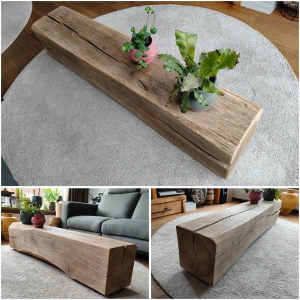 Salontafel - houten blok EIKEN