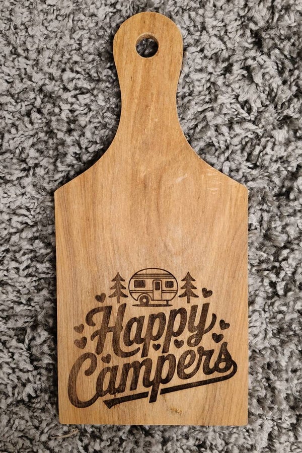 Borrelplankje 30x14cm HAPPY CAMPERS