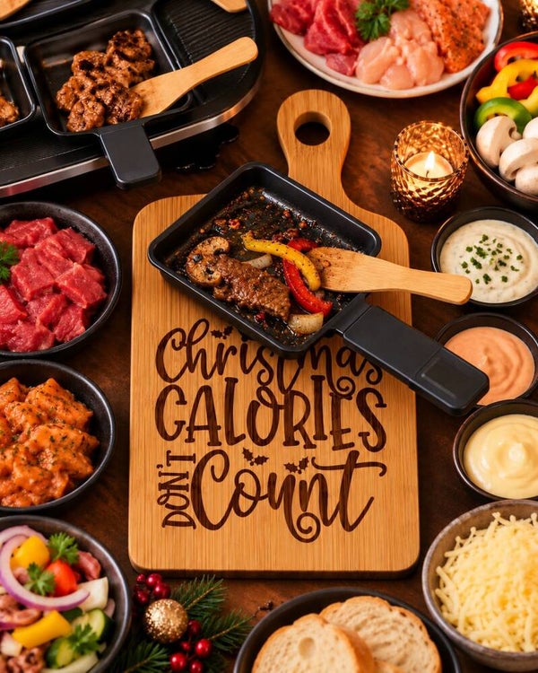 Gourmetplankje BAMBOE 18x11cm CHRISTMAS CALORIES DON'T COUNT #1